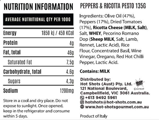 Hot Shots 135g Cooking Seasoning Italians Do It Better Pesto Alla Calabrese — image 2
