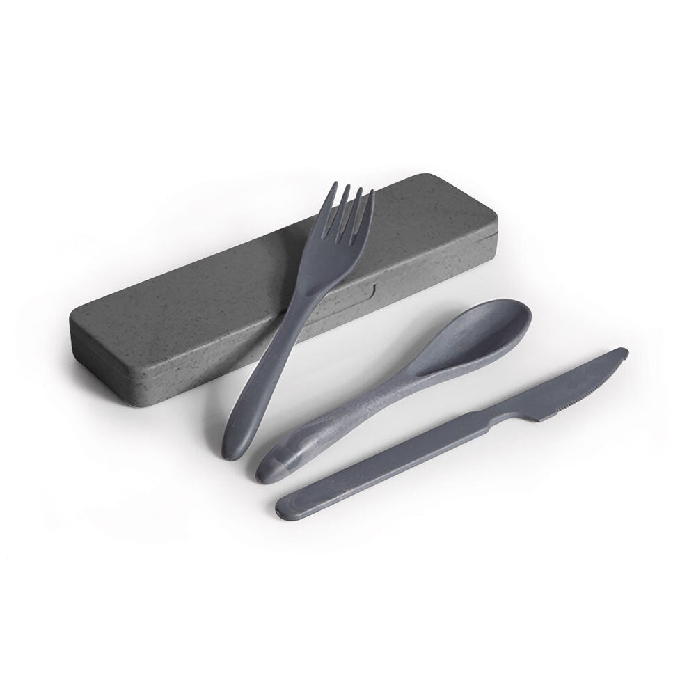 IS Gift IsGift For The Earth Wheat Straw Travel Cutlery Set 20.3x5.7x2.2cm Assorted