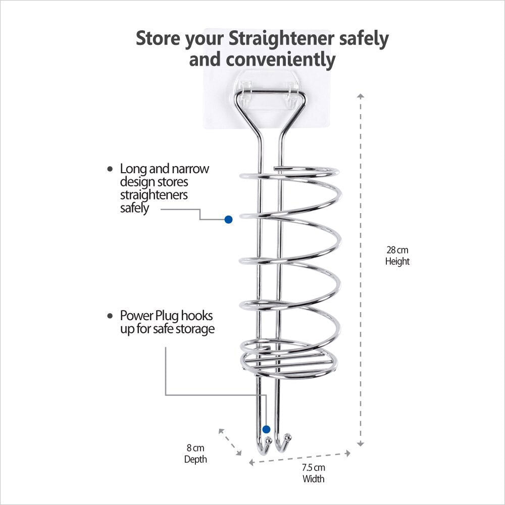 White Magic Stainless Steel 3kg I-Hook Hair Straightener Wall Holder Storage — image 2