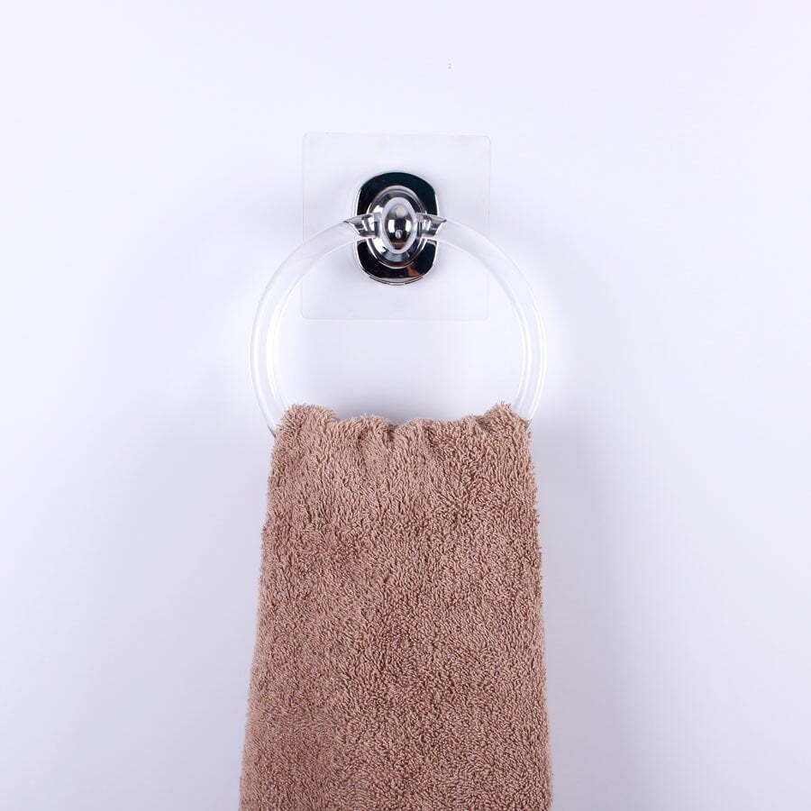I-Hook Hand Towel Holder Wall Mounted Suction Bathroom Organiser Storage Clear — image 2