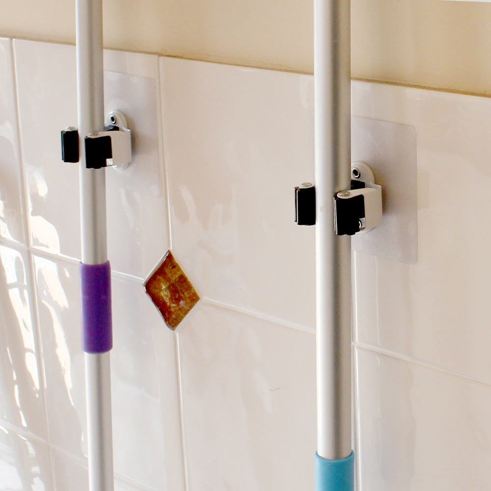 White Magic i-Hook 10cm Multi-Surface Handle Wall Mounted Holder Broom Organiser — image 5