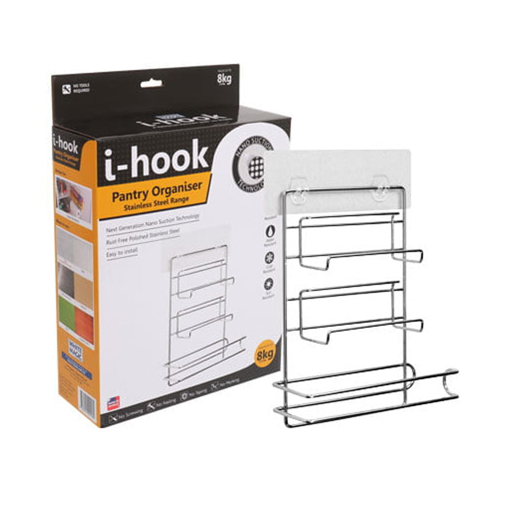 I-Hook Wall Mounted Kitchen Pantry Organiser Tissue/Clingwrap Holder Storage