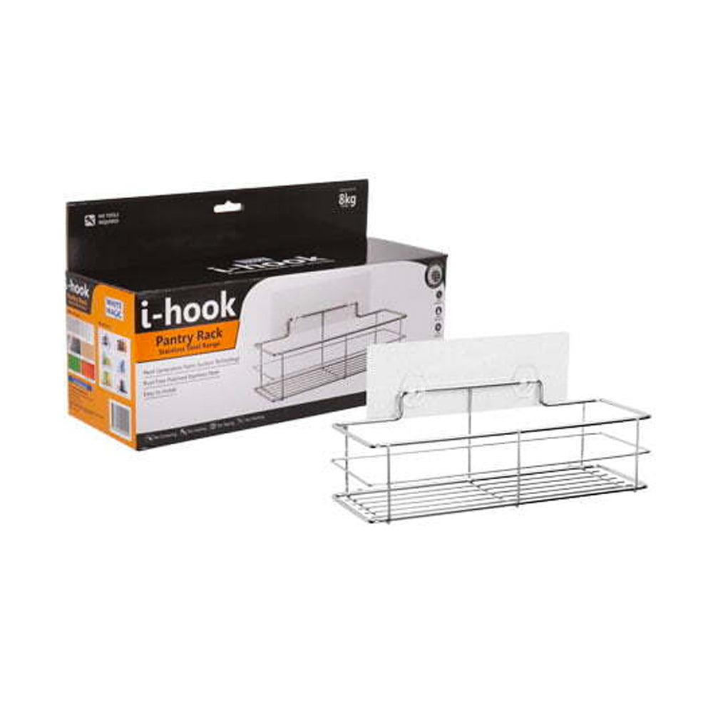 I-Hook 30cm Kitchen Pantry Rack Stainless Steel Organiser Holder Storage Silver