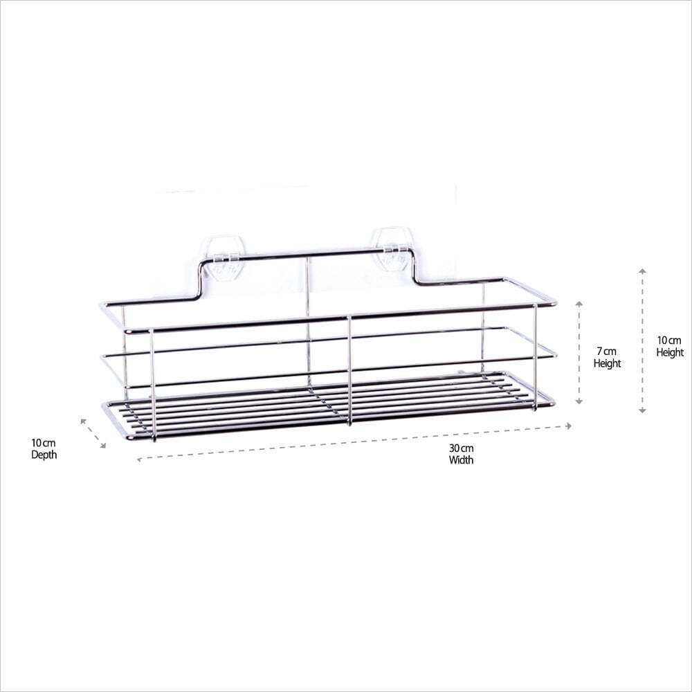 I-Hook 30cm Kitchen Pantry Rack Stainless Steel Organiser Holder Storage Silver — image 2