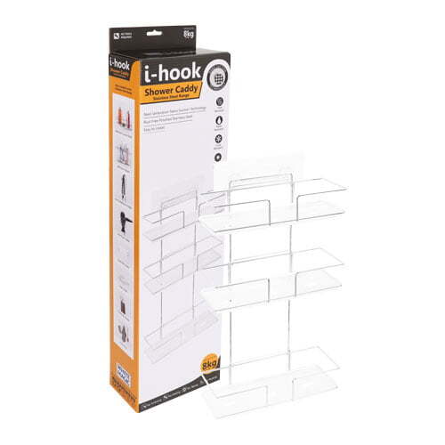I-Hook 53cm Shower Caddy Stainless Steel Hanging Storage Bathroom Organiser SLV
