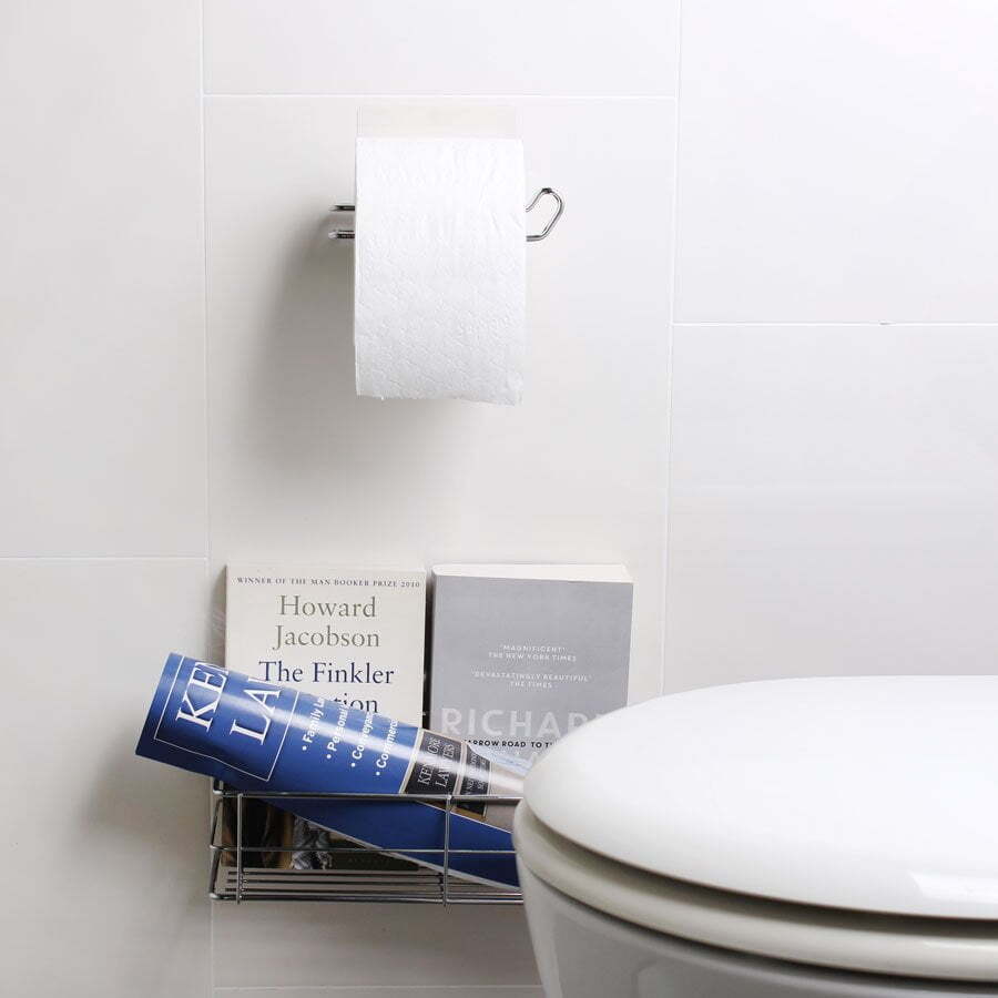 I-Hook 14cm Stainless Steel Toilet Paper Holder Wall Mounted Storage Silver — image 3