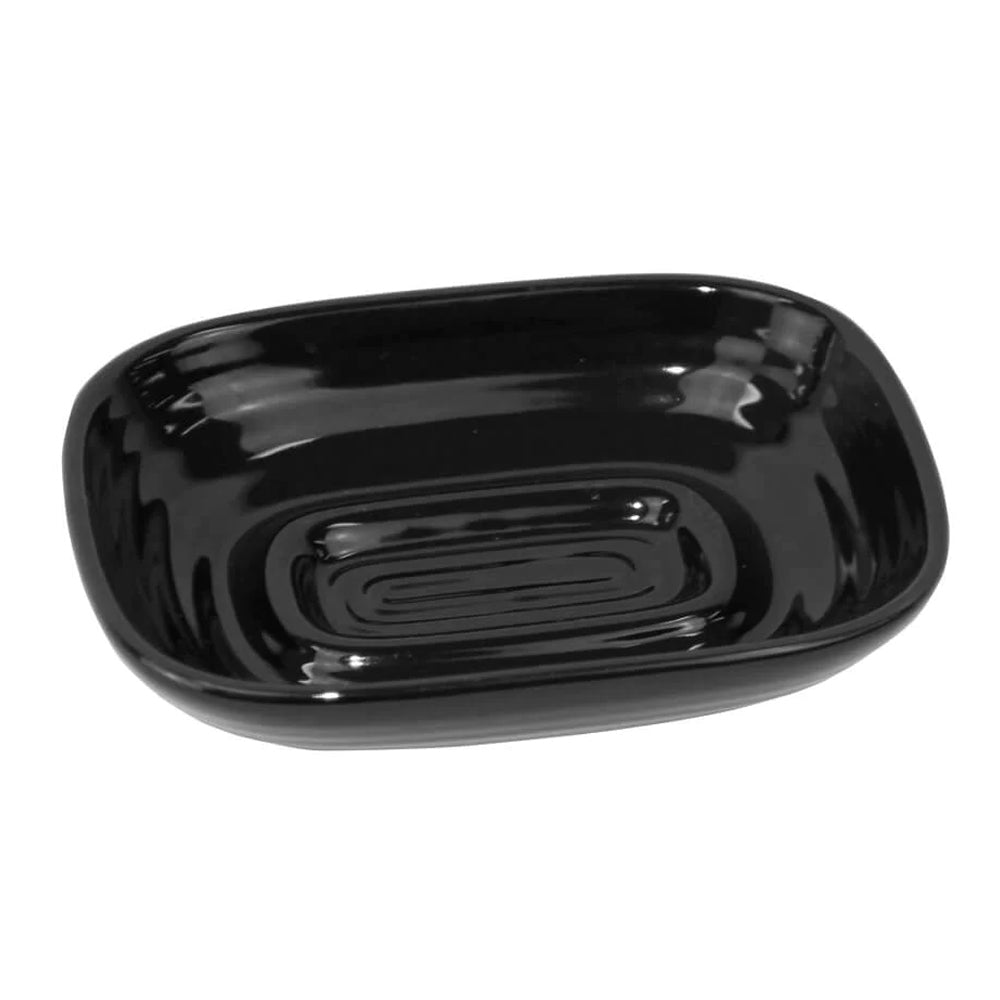Butlers Hush Gloss Ceramic Kitchen/Bathroom Soap Bar Dish/Rack Black 13x3cm