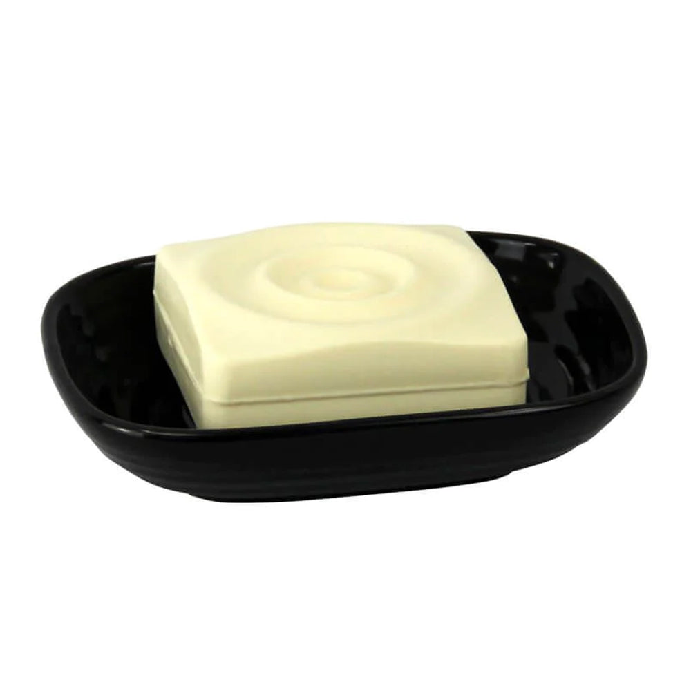 Butlers Hush Gloss Ceramic Kitchen/Bathroom Soap Bar Dish/Rack Black 13x3cm — image 3