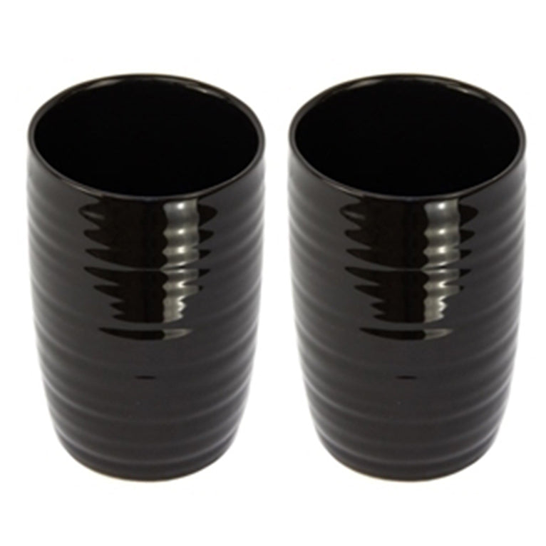 Butlers Hush Bathroom Tumbler Cup - Black 75x75x12.5cm (2 Pack)