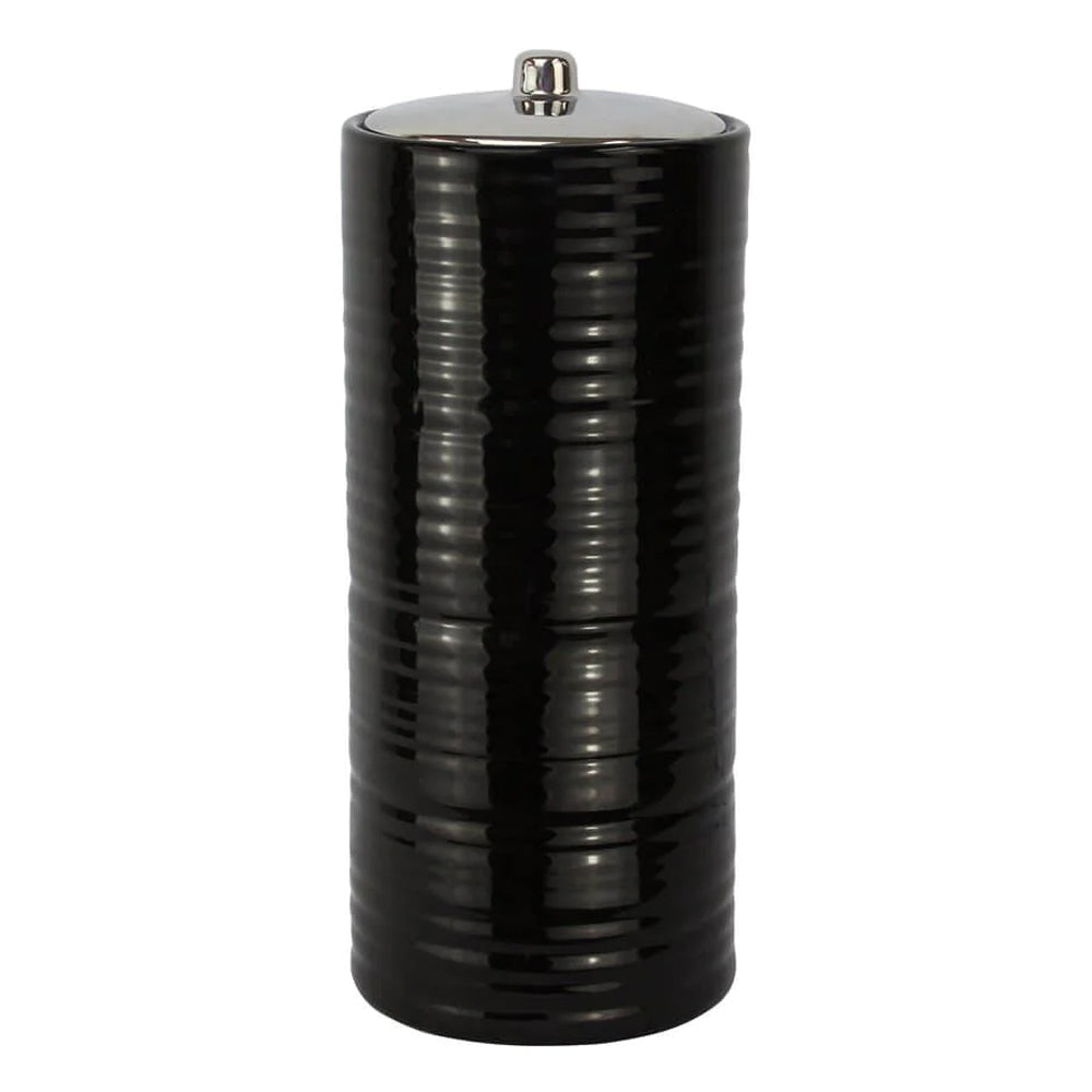 Butlers Hush Ceramic Bathroom Toilet Paper Roll Canister Holder Black 15x37cm — image 2