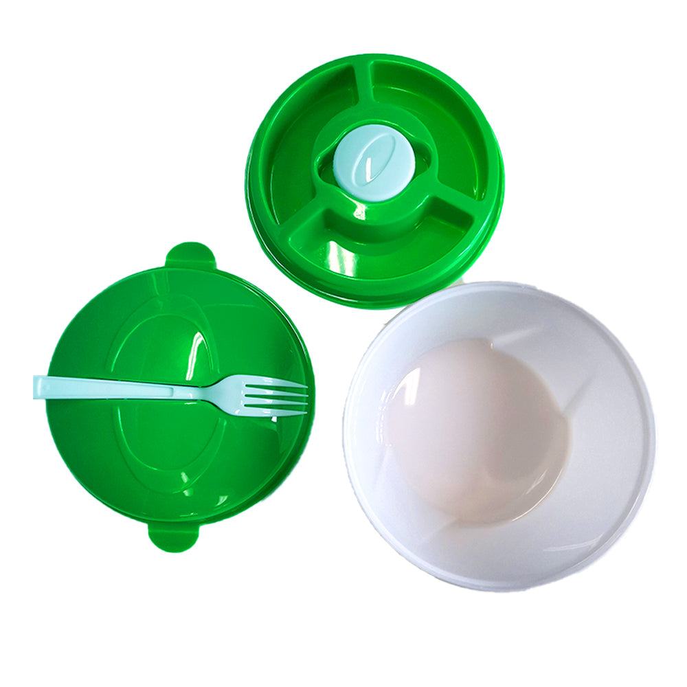 Innovative Living Salad Bowl Container/Lid/Topping Tray/Fork/Holds Dressing (5 Pieces) — image 2