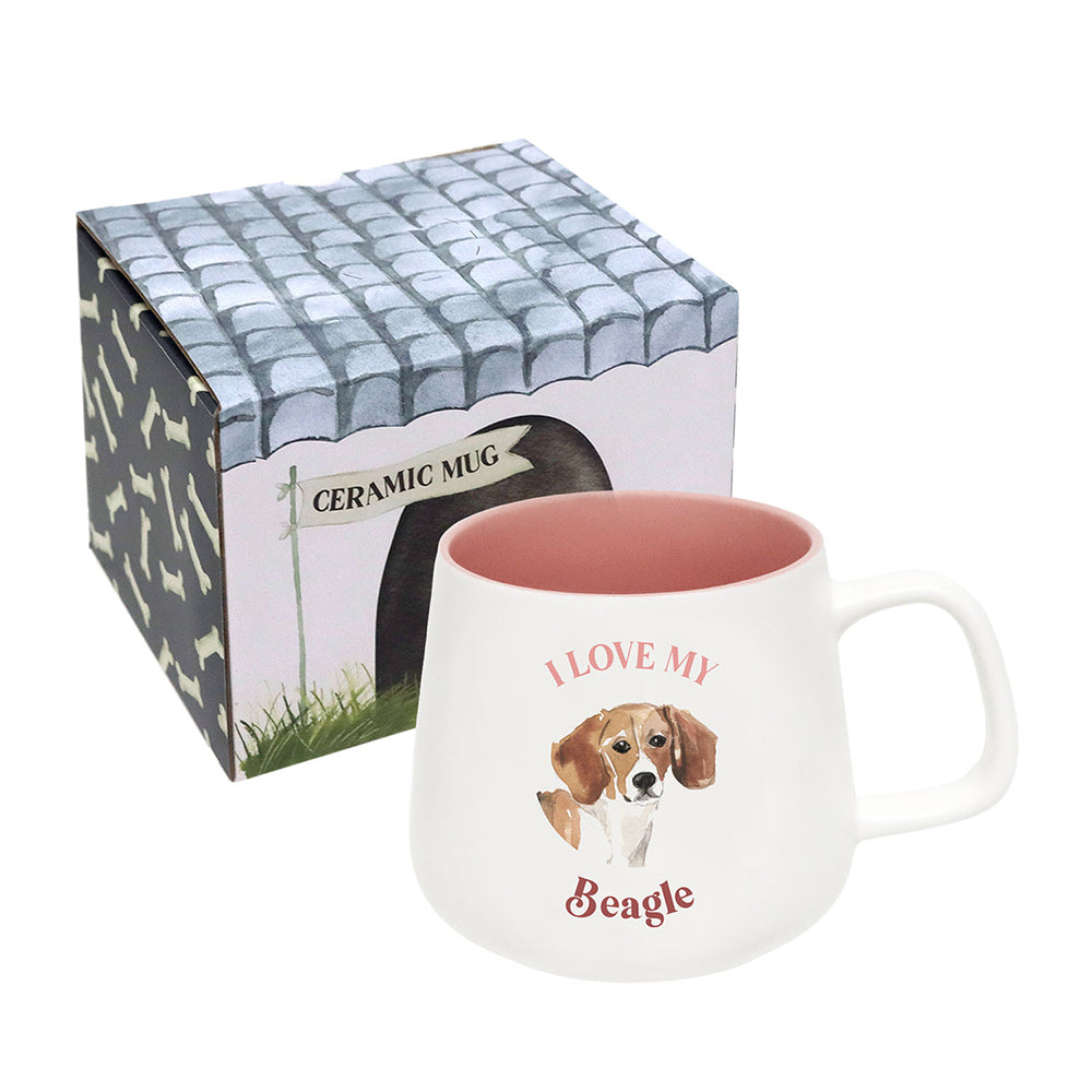 Splosh I Love My Beagle 12cm Dog Hot/Cold Beverage Matte Drinking Ceramic Mug (2 Pack) — image 2