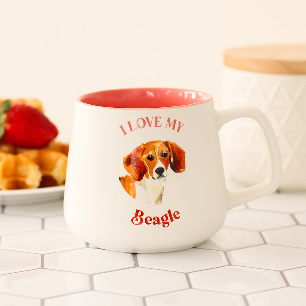 Splosh I Love My Beagle 12cm Dog Hot/Cold Beverage Matte Drinking Ceramic Mug (2 Pack) — image 3