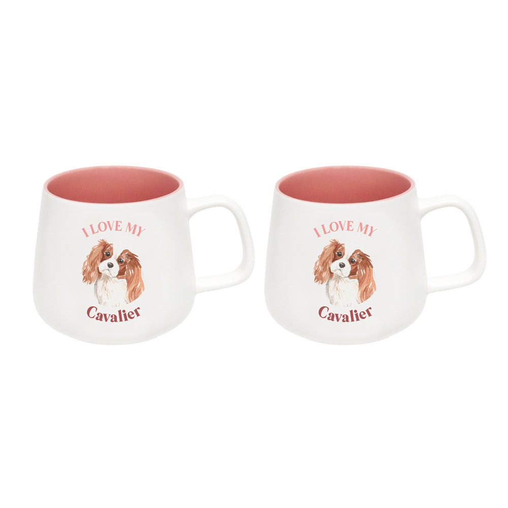 Splosh I Love My Cavalier 12cm Dog Hot/Cold Beverage Matte Drinks Ceramic Mug (2 Pack)