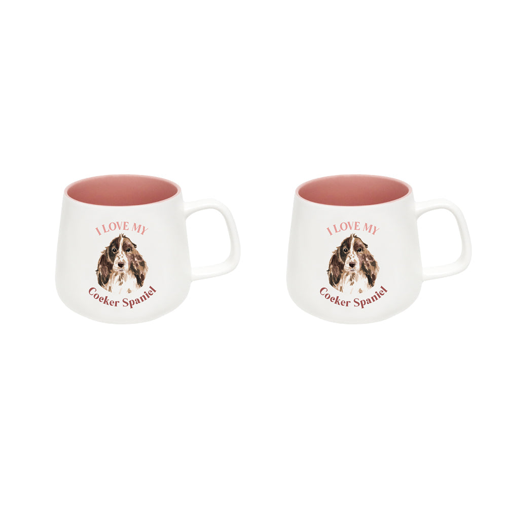 Splosh I Love My Cocker Spaniel 12cm Dog Hot/Cold Beverage Drinks Ceramic Mug (2 Pack)