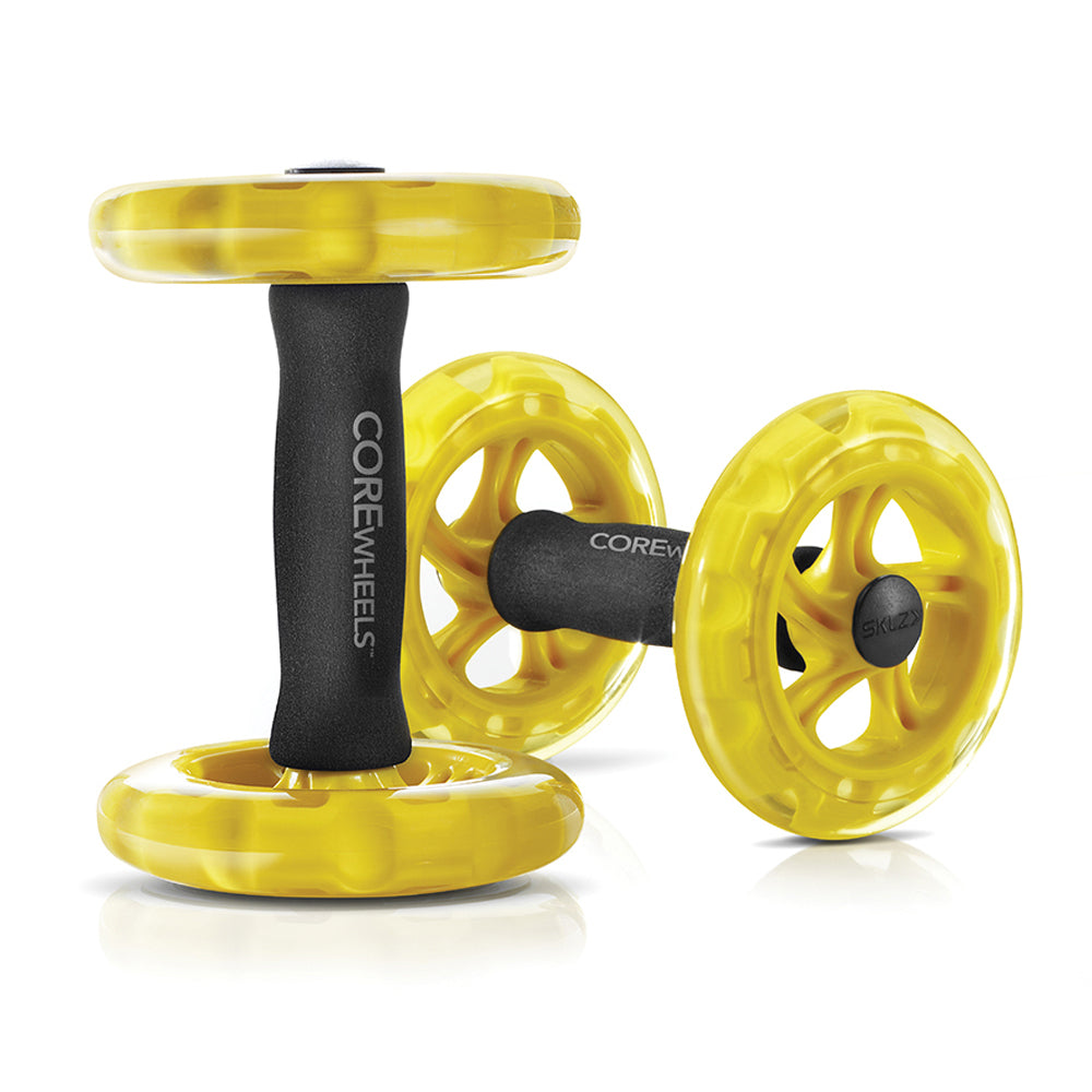 Sklz 24.13cm Rolling COREwheels Abdominal Full Body Strength Training Yellow (2 Pieces)