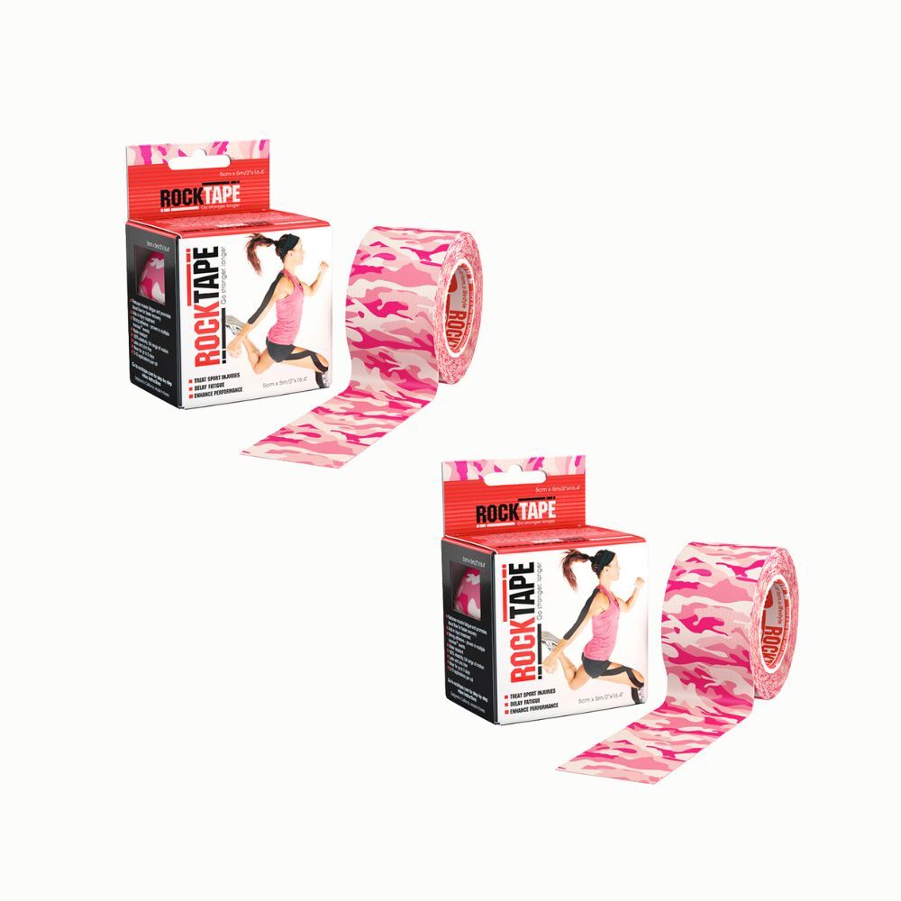 Rocktape Standard Adhesive Training Support Tape - Pink (2 Pack)
