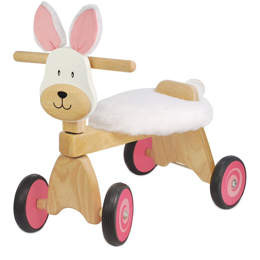 IM Toy 49cm Wood Paddie Rider Bunny Kids/Children Push/Kick Ride-On Toy 12m+
