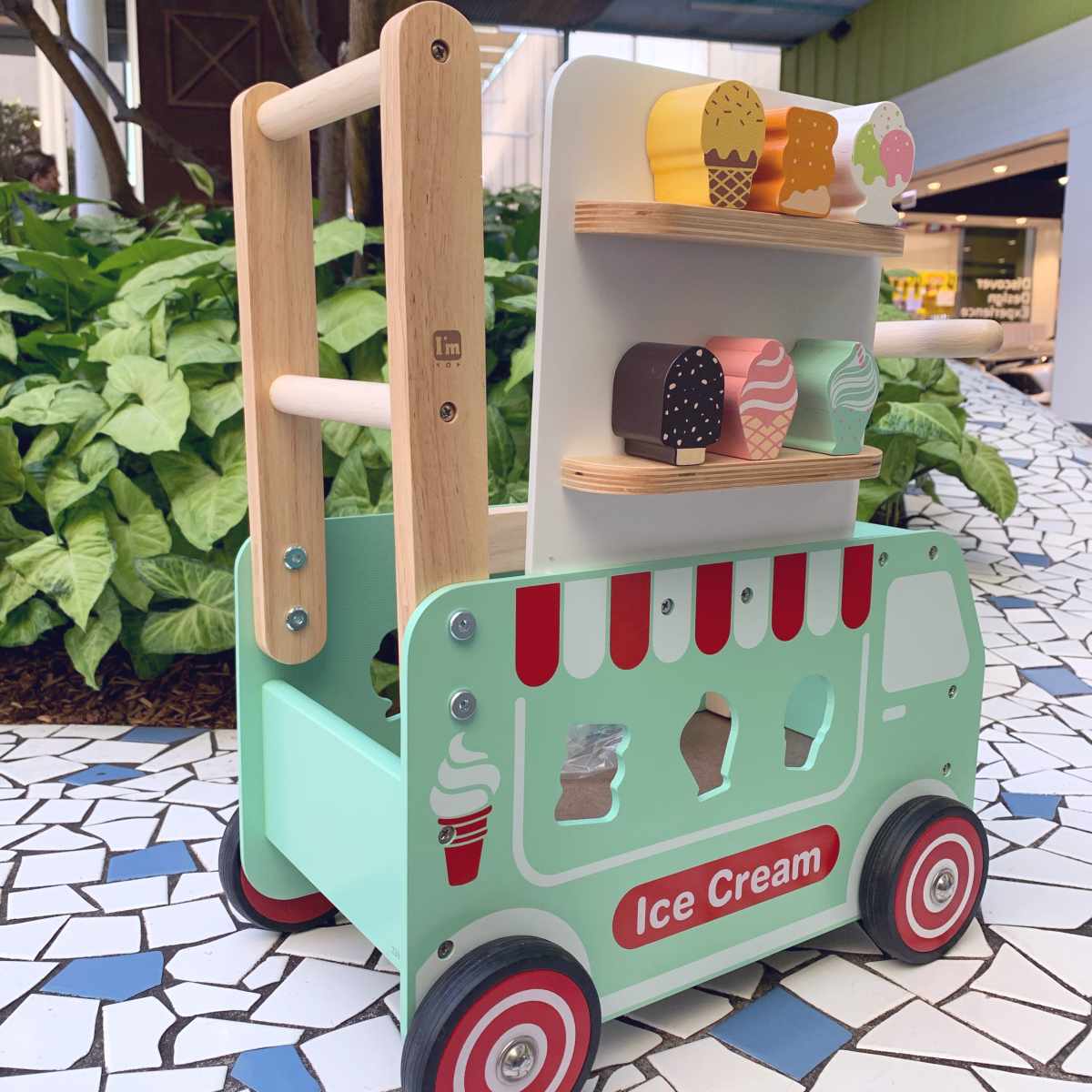 IM Toy 52cm Wood Walk & Ride Ice Cream Truck Sorter Kids Ride-On Fun Toy 12m+ — image 2