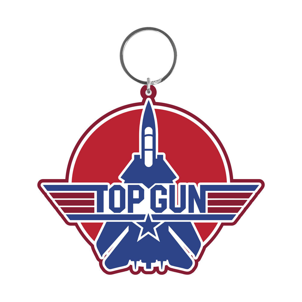 Top Gun 9cm Red and Blue Movie Logo PVC Latex Free Keyring/Keychain — image 2