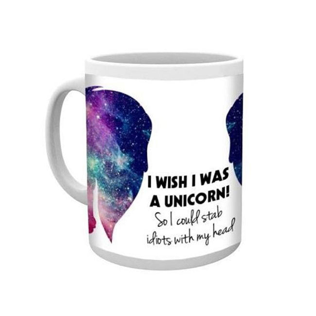 Unbranded Unicorn I Wish I Was Cosmic 300ml Drinking Mug Coffee/Tea Cup Drinkware White — image 2