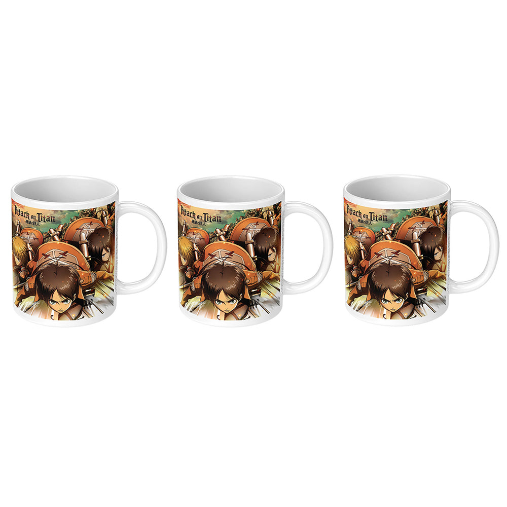 Attack on Titan Ceramic Coffee/Tea Drink Mug w/ Handle Drinkware Water Cup (3 Pack)
