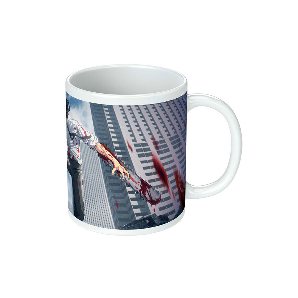 Chainsaw Man Anime/Manga City White Ceramic Printed Tea/Coffee 285ml/10 oz Mug