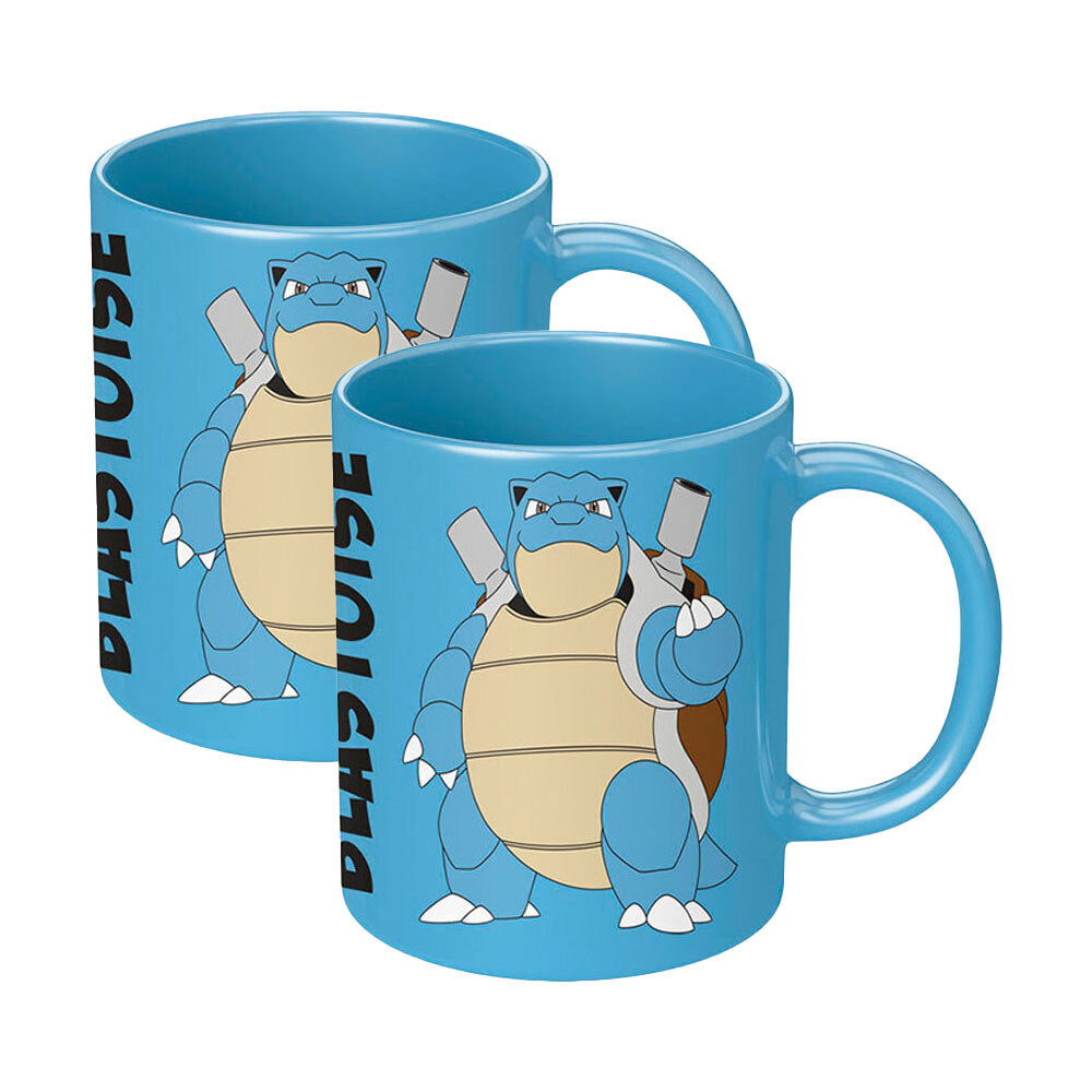 Pokemon Blastoise Blue Coloured Ceramic Printed Tea/Coffee 285ml/10 oz Mug (2 Pack)