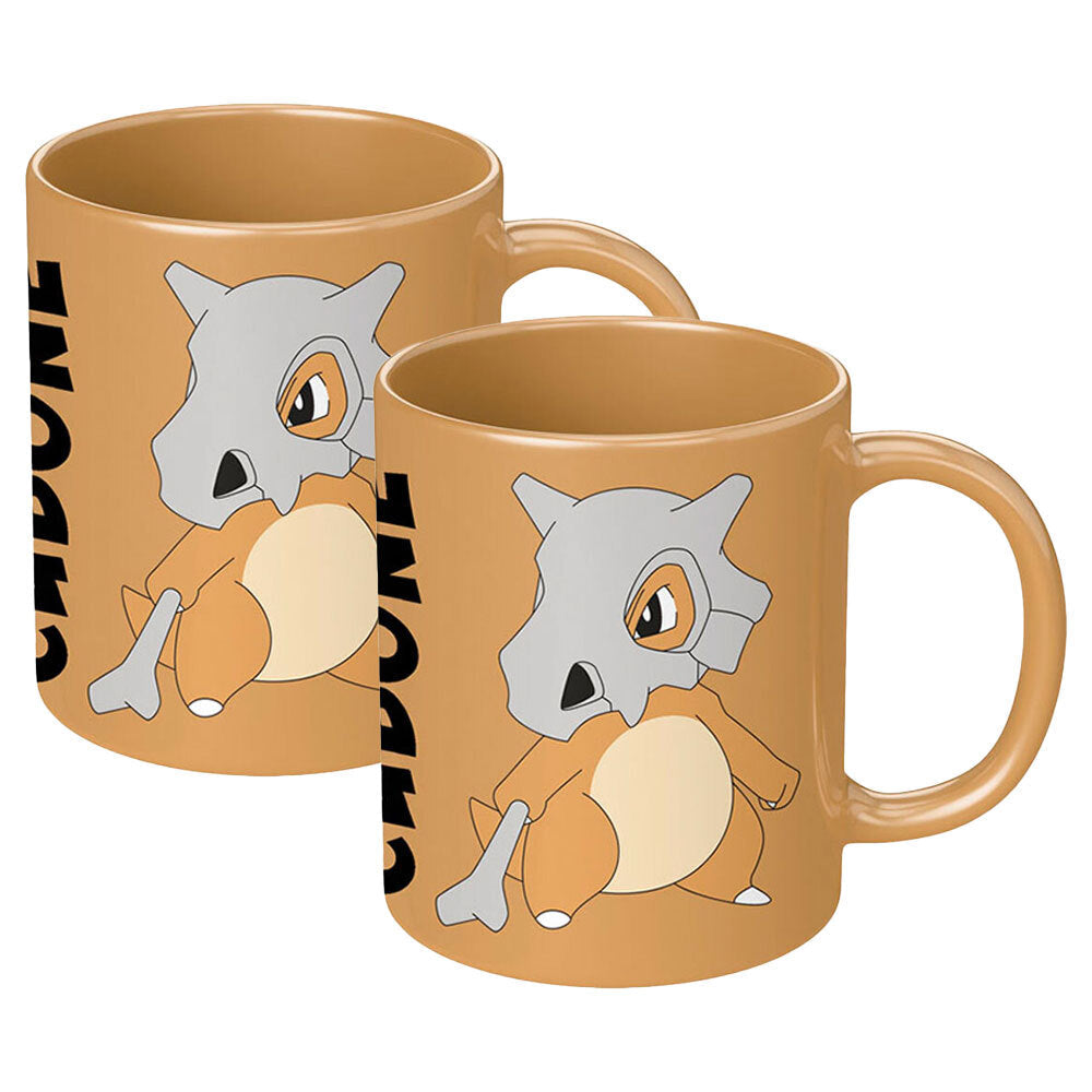 Pokemon Cubone Ground Coloured Ceramic Printed Tea/Coffee 285ml/10 oz Mug (2 Pack)