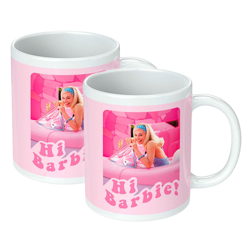 Barbie Movie "Hi Barbie!" White Ceramic Printed Tea/Coffee 285ml/10 oz Mug (2 Pack)