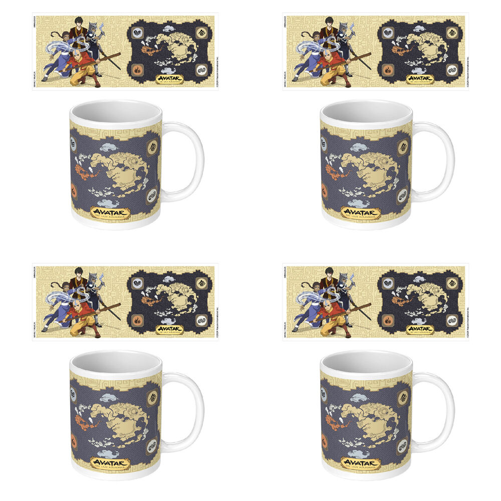 Avatar: the Last Airbender Map Ceramic Mug Coffee Drinking Cup White 9x11cm (4 Pack)