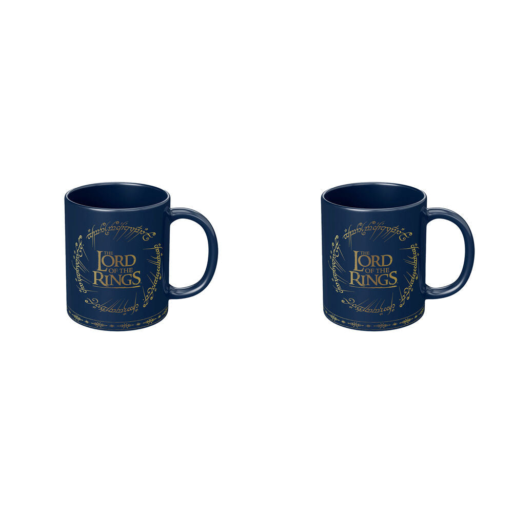 Lord of the Rings The Lord Of Rings Logo Coloured Coffee Mug Blue and Yellow (2 Pack)