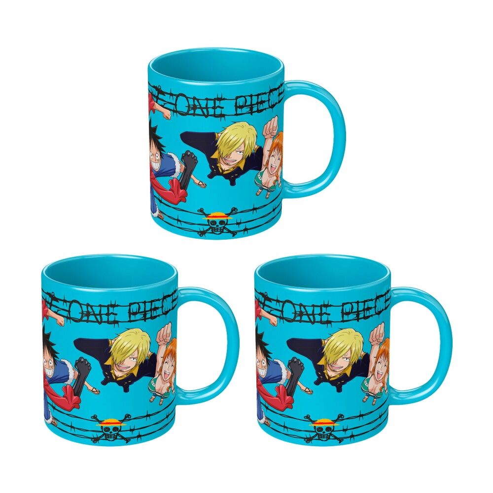 One Piece Characters Ceramic Hot & Cold Drinking Mug Multicolour (3 Pack)