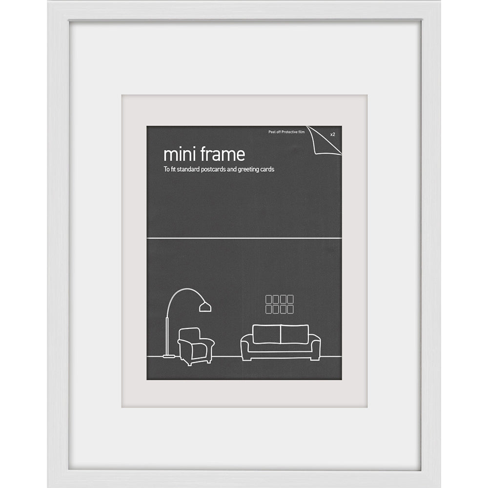 Frames & Hangers Mini Hanging Sleek 21x26cm Post Card Picture Frame White (2 Pack)
