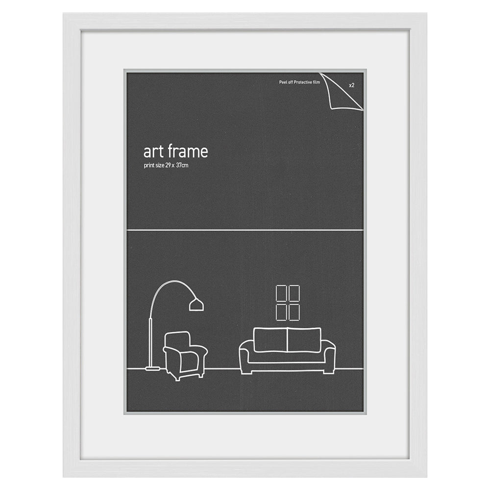 Frames & Hangers 29x37cm Picture Poster Frame White With Double Mat Home Decor