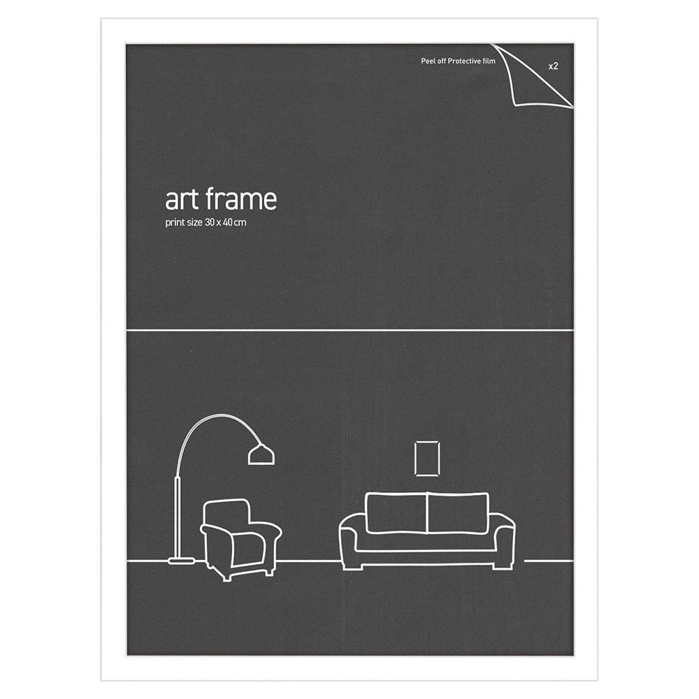Frames & Hangers Wall Hanging Sleek 30x40cm Picture Poster Frame BLK Home Decor — White