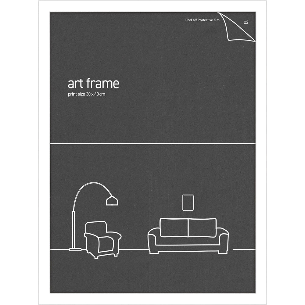 Frames & Hangers Wall Hanging Sleek 30x40cm Picture Poster Frame White (2 Pack) — image 2