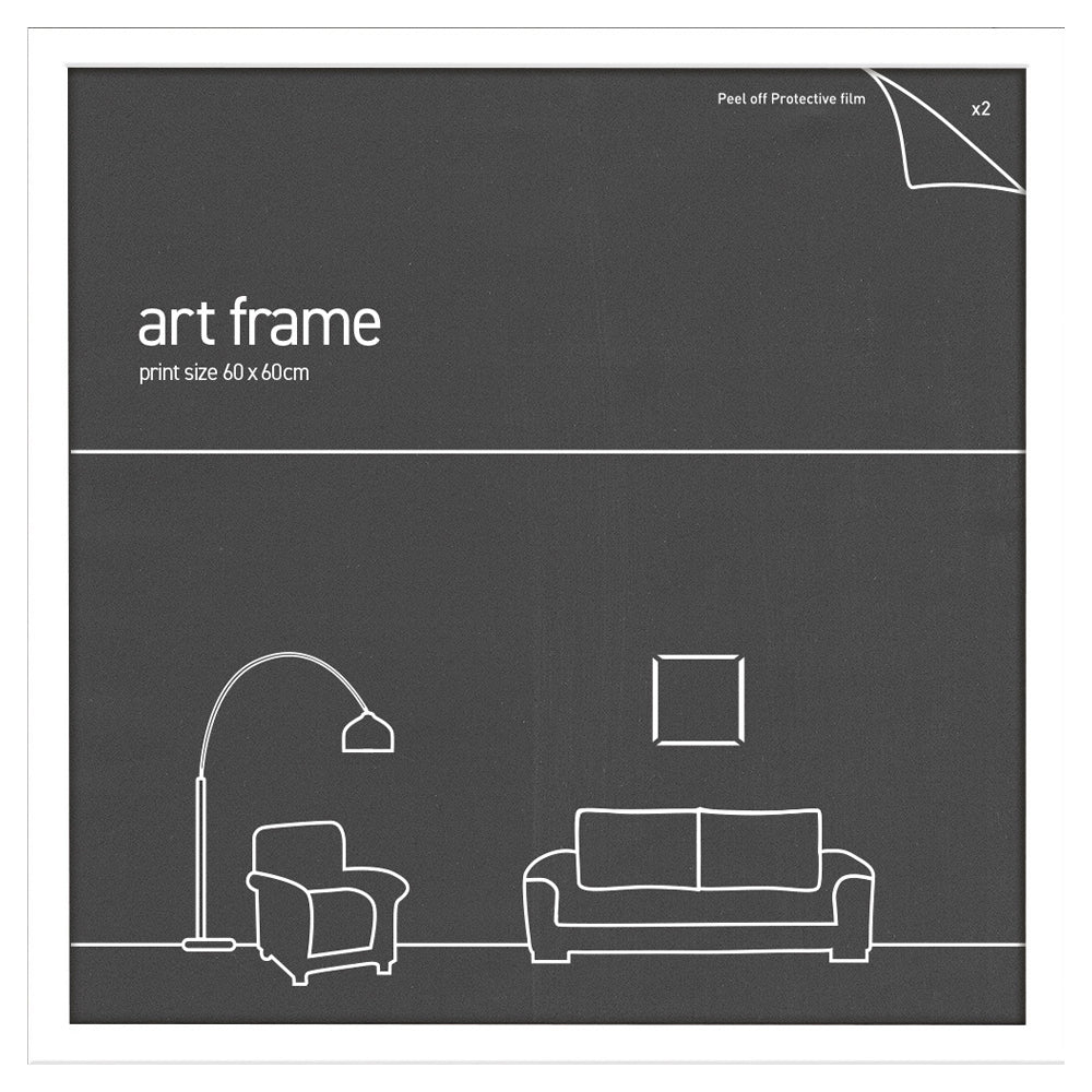 Frames & Hangers Wall Hanging Sleek Picture Print Art Frame White 60x60cm