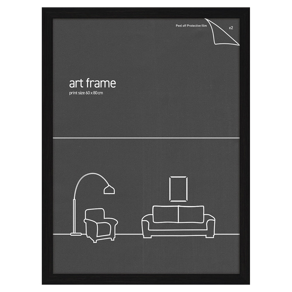 Frames & Hangers Wall Hanging Sleek Picture Print Art Frame 60x80cm — Black