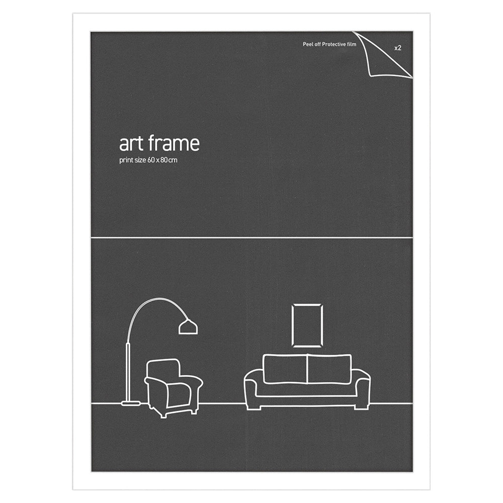 Frames & Hangers Wall Hanging Sleek Picture Print Art Frame 60x80cm — White