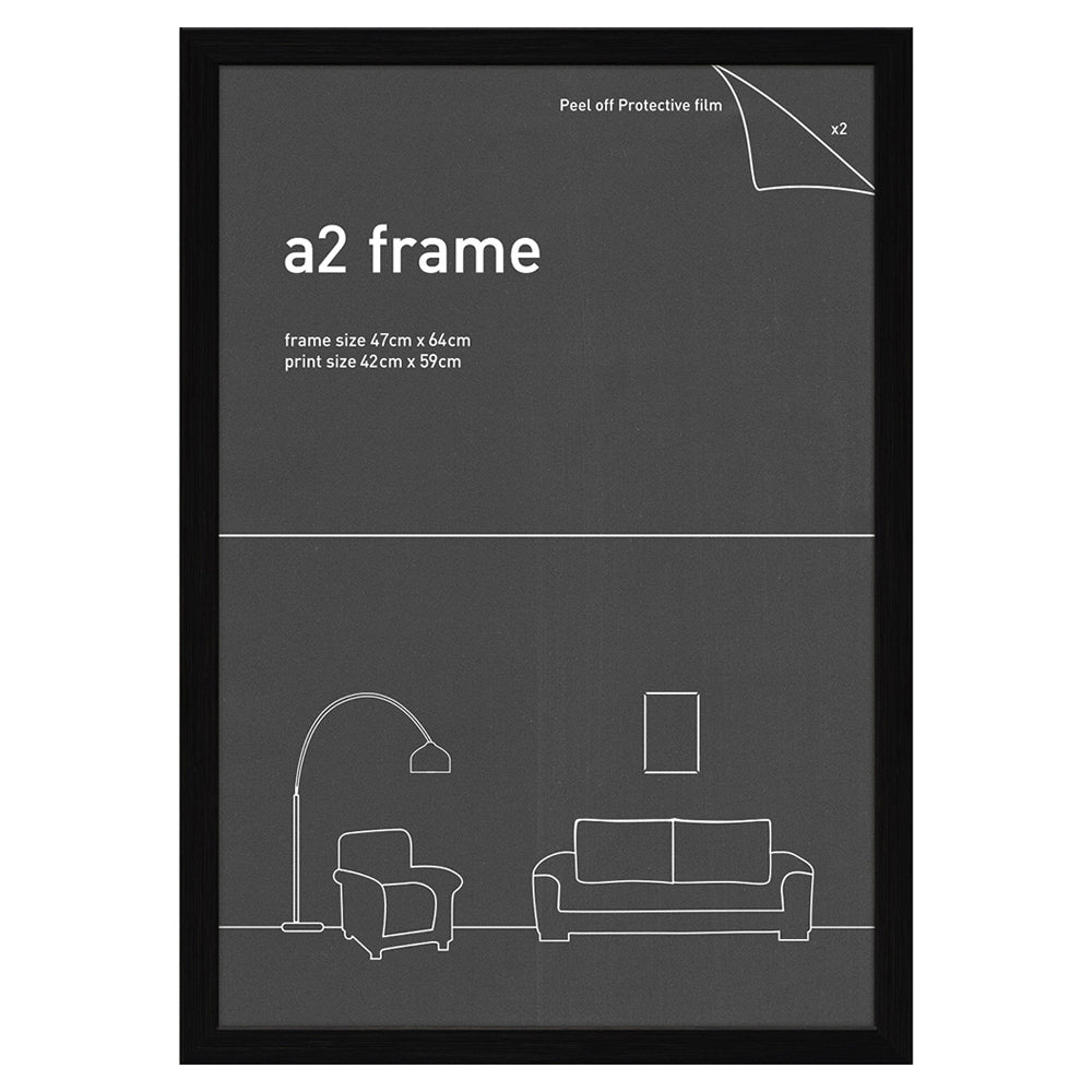 Frames & Hangers Wall Hanging Sleek A2 Picture Print Art Frame Home Decor — Black