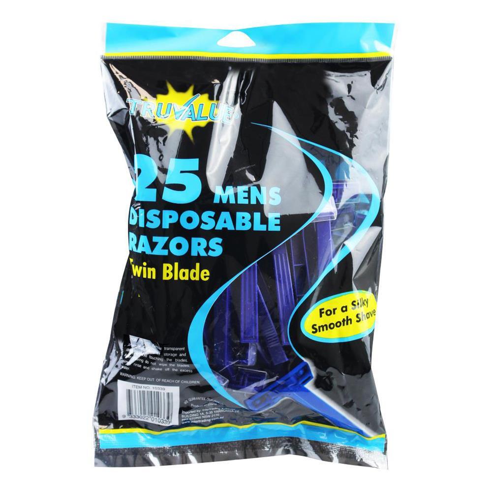 Truvalue Disposable Razors Twin Blade Hair Shaving Trimmer For Men (25 Pieces) — image 2