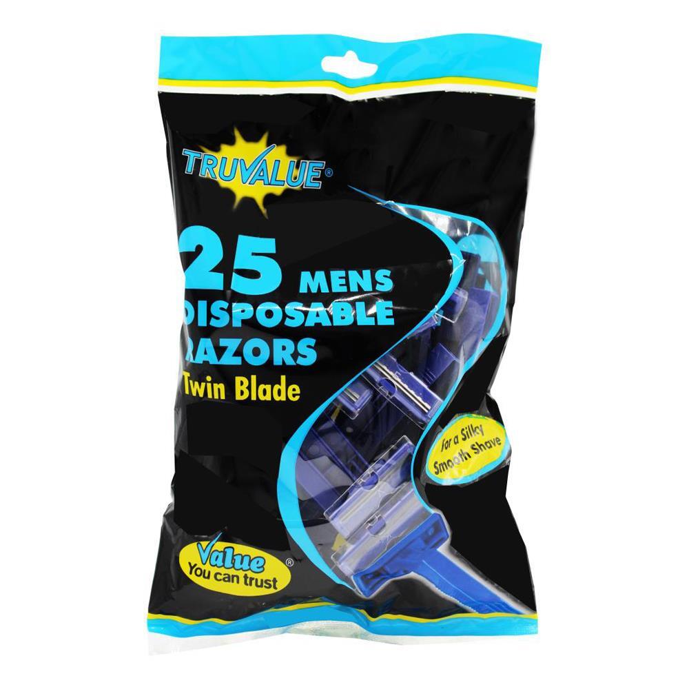 Truvalue Disposable Razors Twin Blade Hair Shaving Trimmer For Men (25 Pieces)