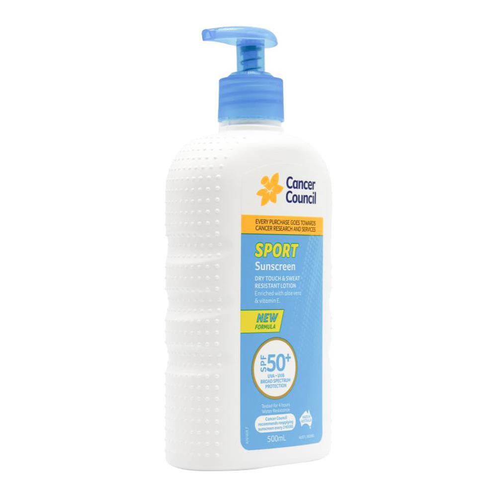 Cancer Council 500ml Sport Sunscreen SPF50+ Sweat Resistant Pump Bottle (2 Pack) — image 3