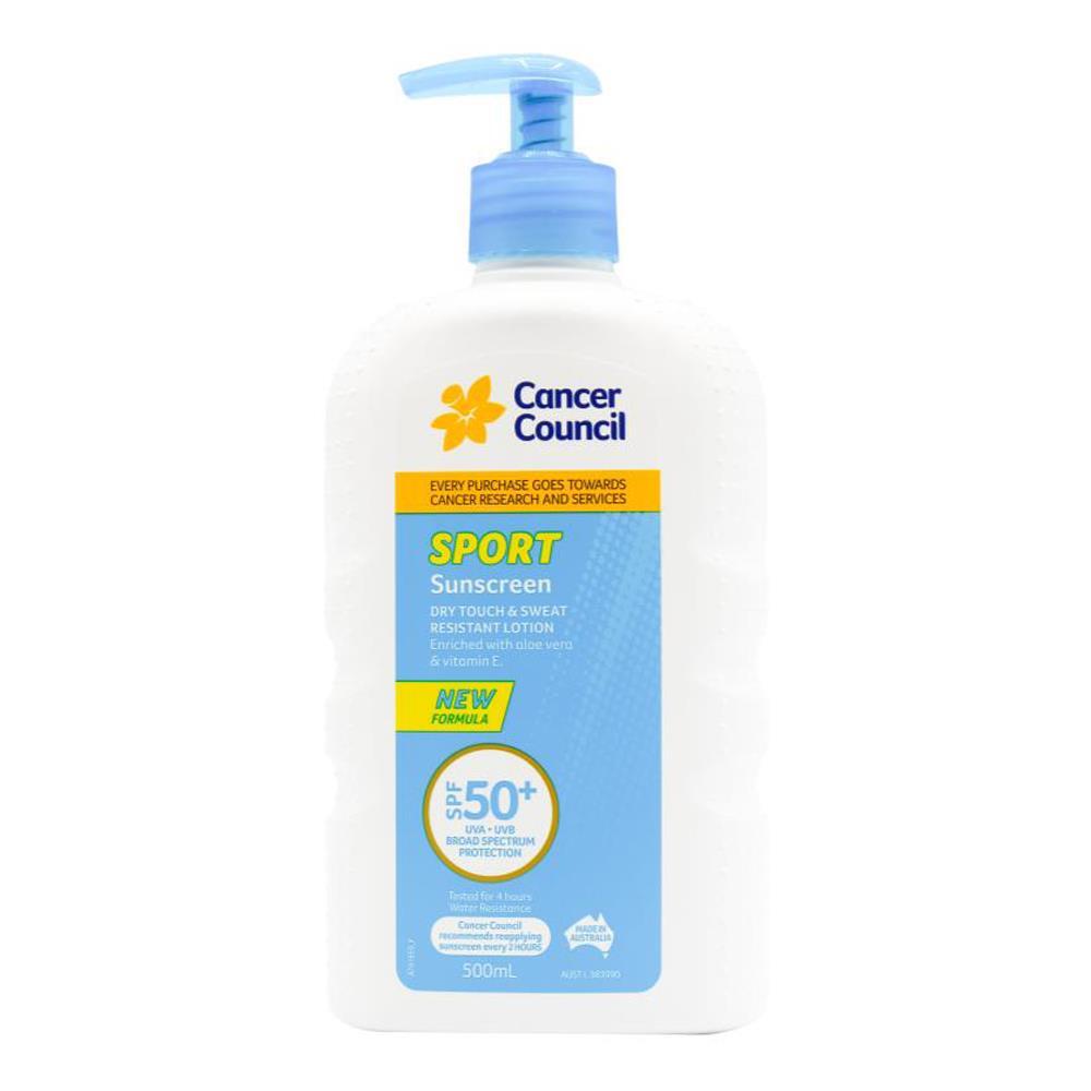 Cancer Council 500ml Sport Sunscreen SPF50+ Sweat Resistant Pump Bottle (2 Pack) — image 2