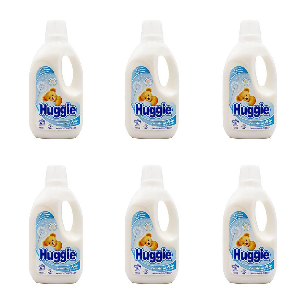 Huggie Liquid Laundry Fabric Conditioner/Softener For Sensitive Skin 1L (6 Pack)