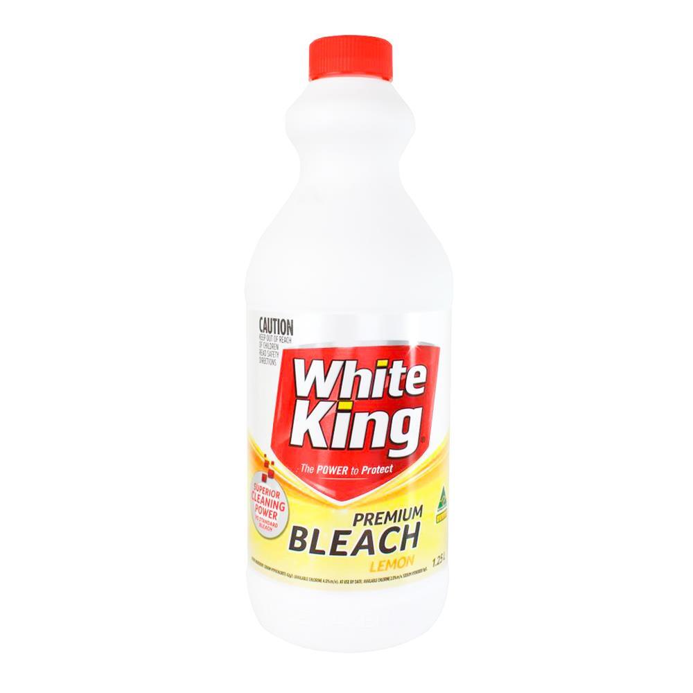 White King Premium Liquid All Purpose Whitening Bleach Cleaner 1.25L Lemon (12 Pack) — image 2