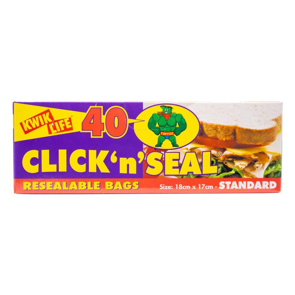 Kwik Life Click N Seal Resealable Sandwich Bags Standard 18x17cm Clear (480 Pieces) — image 2