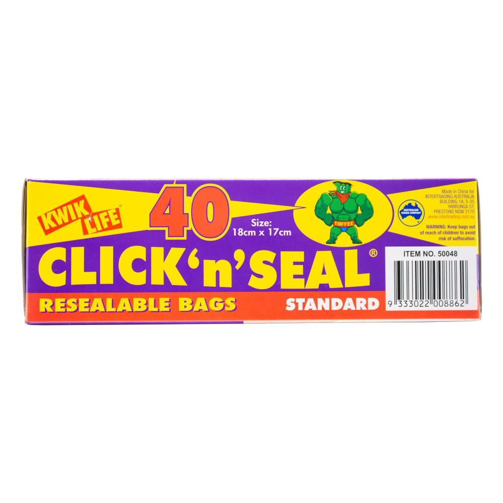 Kwik Life Click N Seal Resealable Sandwich Bags Standard 18x17cm Clear (480 Pieces) — image 3