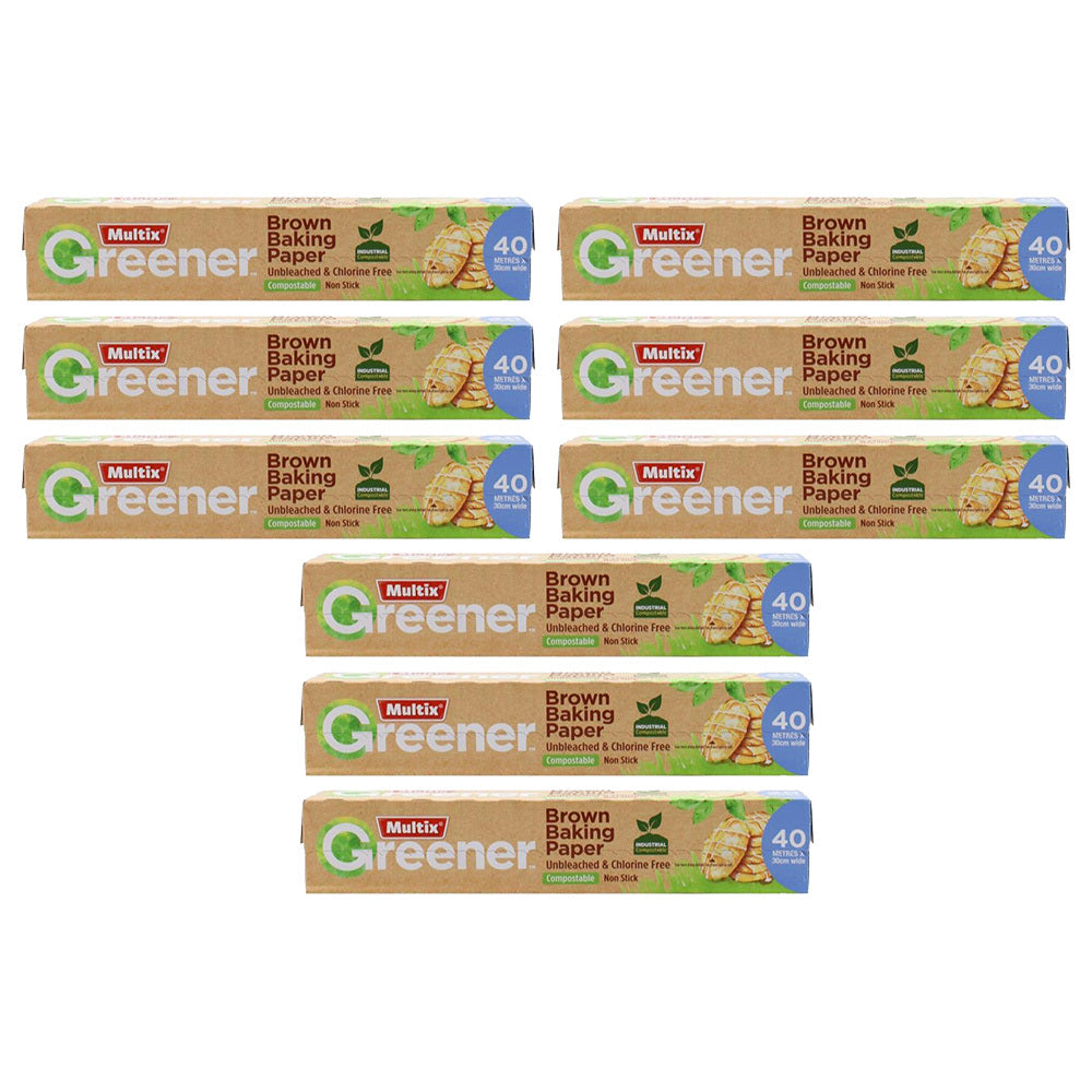Multix Wide Baking Paper Sheet Roll 9 Pack 40m x 30cm Unbleached